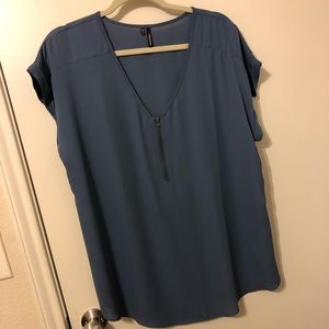 Dusty blue chiffon top